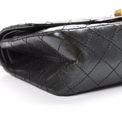 Chanel Glittered Aged Calfskin Quilted 2.55 Reissue 225 Flap Blue 8 of 11