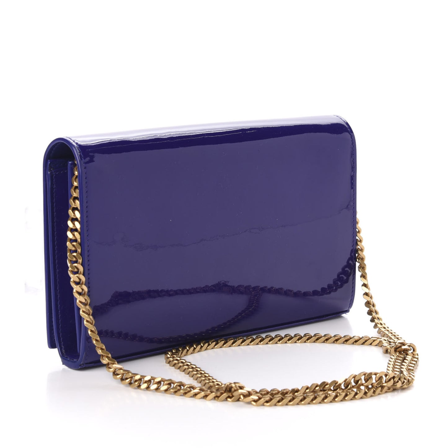 Patent Calfskin Monogram Kate Wallet On Chain Royal Blue