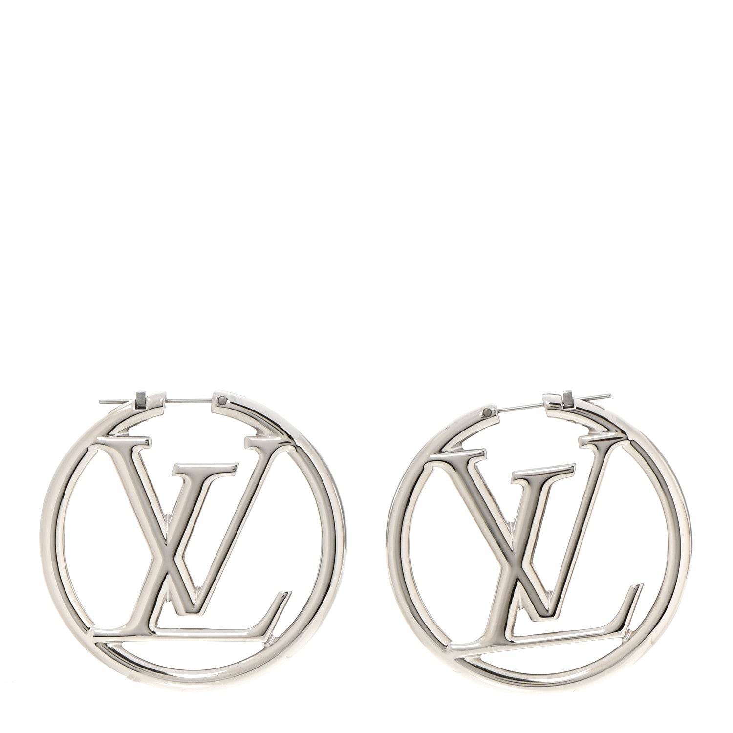 Louis Vuitton Palladium Louise Hoop Earrings Silver 1 of 5