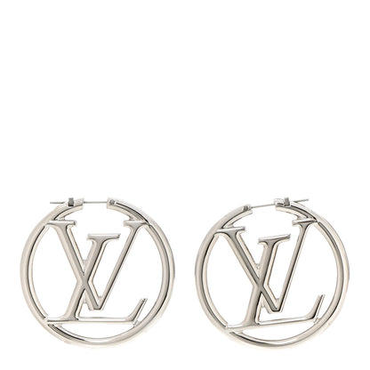 Louis Vuitton Palladium Louise Hoop Earrings Silver 1 of 5