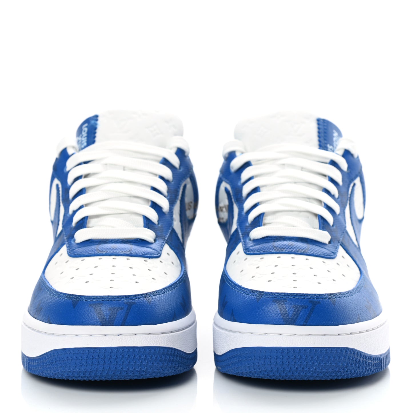 X NIKE AIR FORCE 1 Calfskin Monogram Mens Sneakers 6 Blue