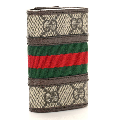 Gucci GG Supreme Monogram Web Ophidia 6 Key Holder Case Beige New Acero 3 of 9