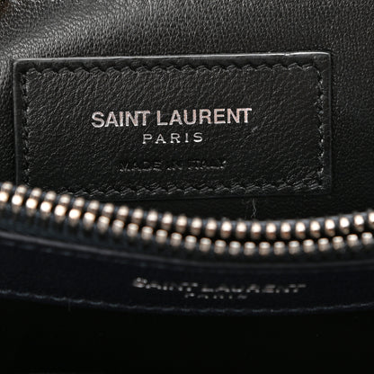 Saint Laurent Sheepskin Matelasse Chevron Monogram Large College Bag Deep Marine 7 of 10