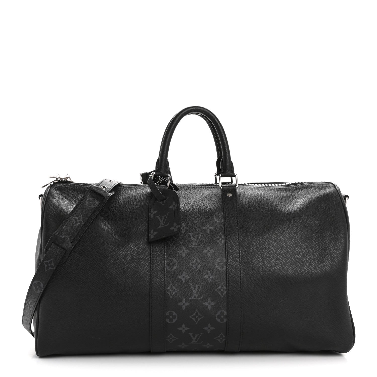 Louis Vuitton Taiga Monogram Eclipse Keepall Bandouliere 50 Black 1 of 14