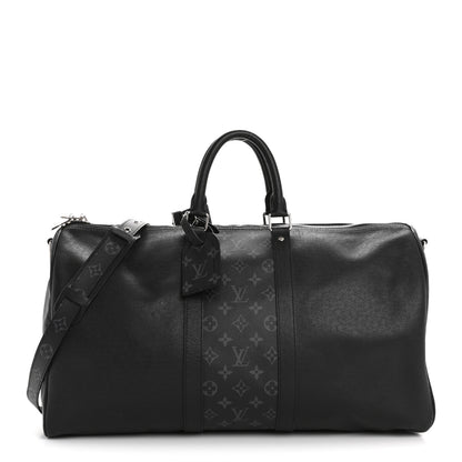 Louis Vuitton Taiga Monogram Eclipse Keepall Bandouliere 50 Black 1 of 14
