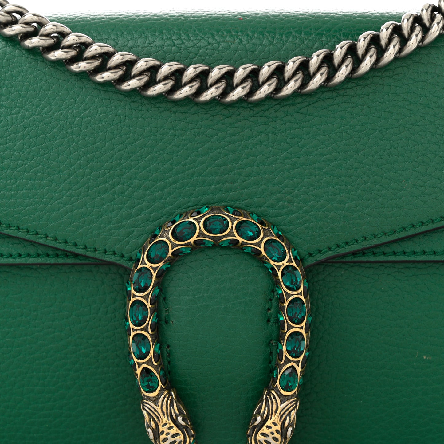 Pebbled Calfskin Small Dionysus Shoulder Bag Emerald