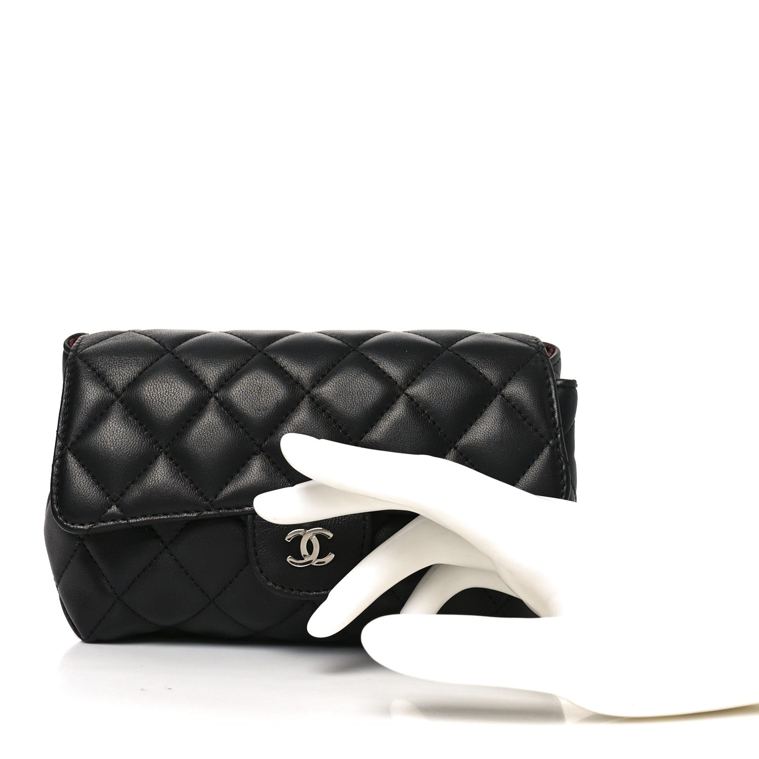Chanel Lambskin Quilted Flap Cosmetic Case Black 2 of 9