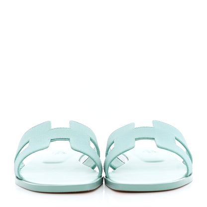 Hermes Epsom Oran Sandals 37 Vert Embrun 2 of 13
