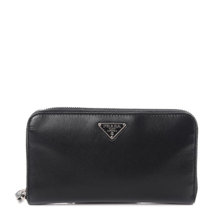 Prada Saffiano Zip Around Wallet Nero Black 1 of 12