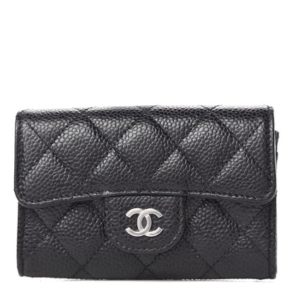 Chanel Caviar Quilted Flap Card Holder Wallet Black 1 of 9