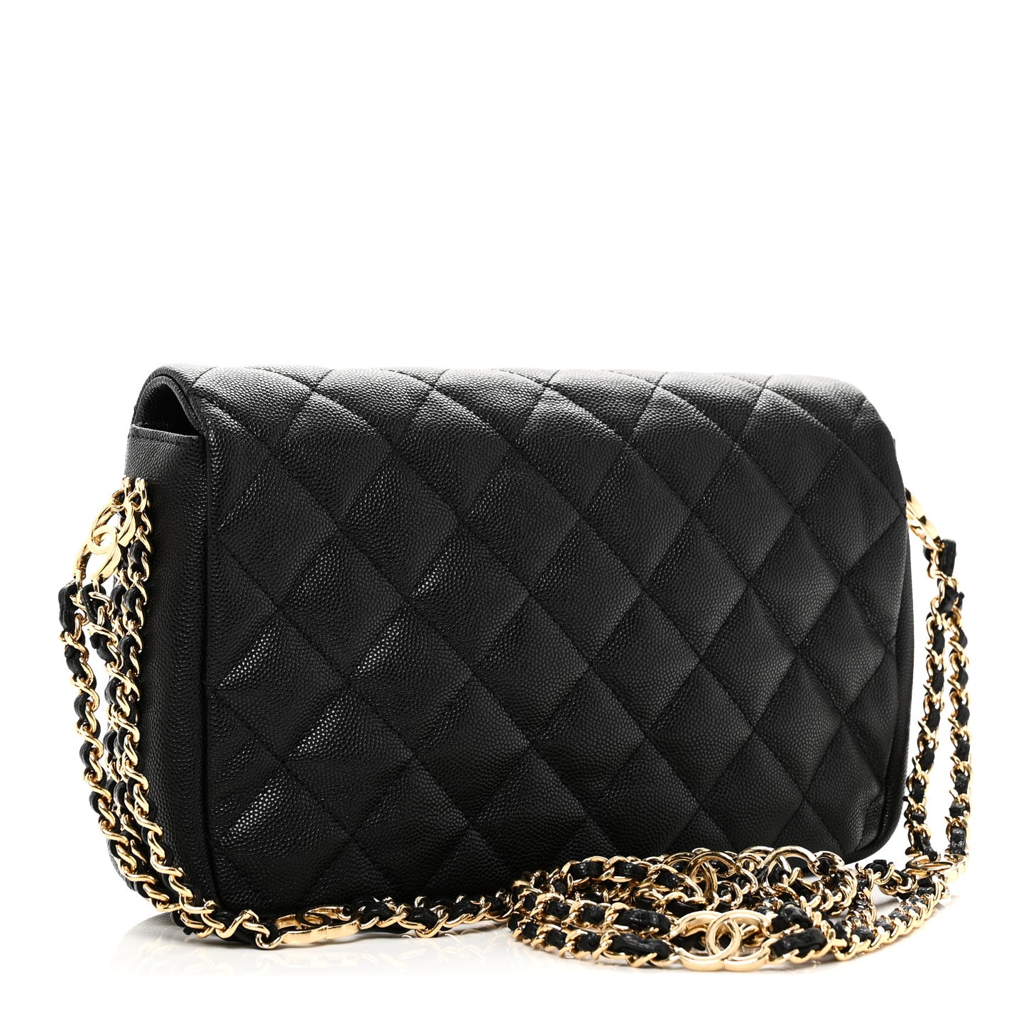 Caviar Quilted Small CC You Flap Black