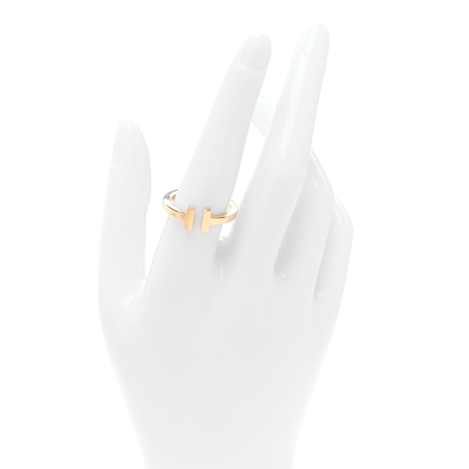 Tiffany 18K Yellow Gold T Square Ring 58 8.5 2 of 4