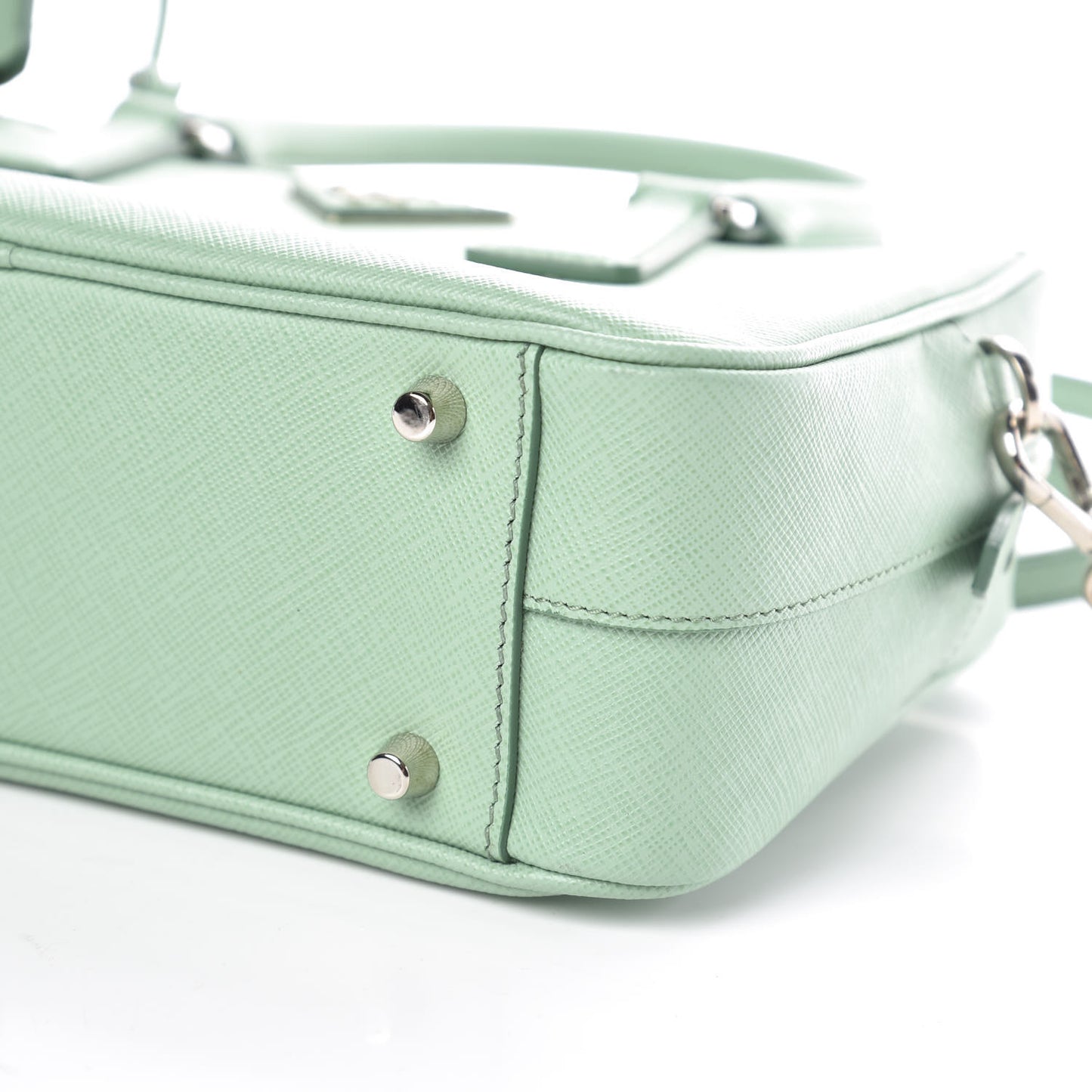Saffiano Lux Top Handle Crossbody Bag Acquamarina