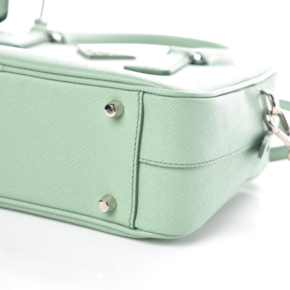 Prada Saffiano Lux Top Handle Crossbody Bag Acquamarina 9 of 9