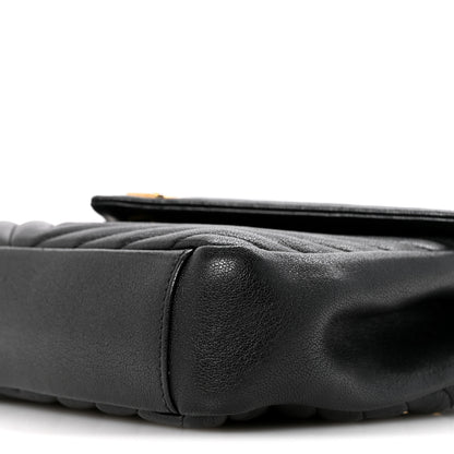 Saint Laurent Sheepskin Matelasse Chevron Monogram Medium College Bag Black 10 of 16