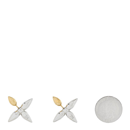 Louis Vuitton Metal Louisette Earrings Silver Gold 2 of 4