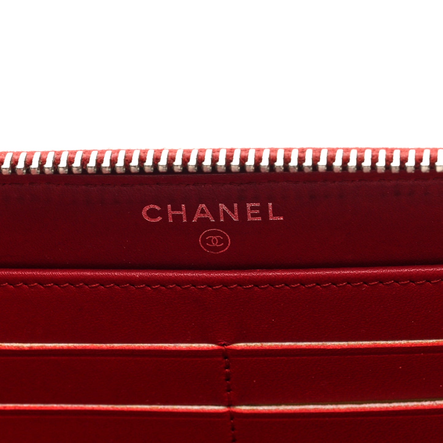 Caviar Quilted Large Gusset Zip Around Wallet Red