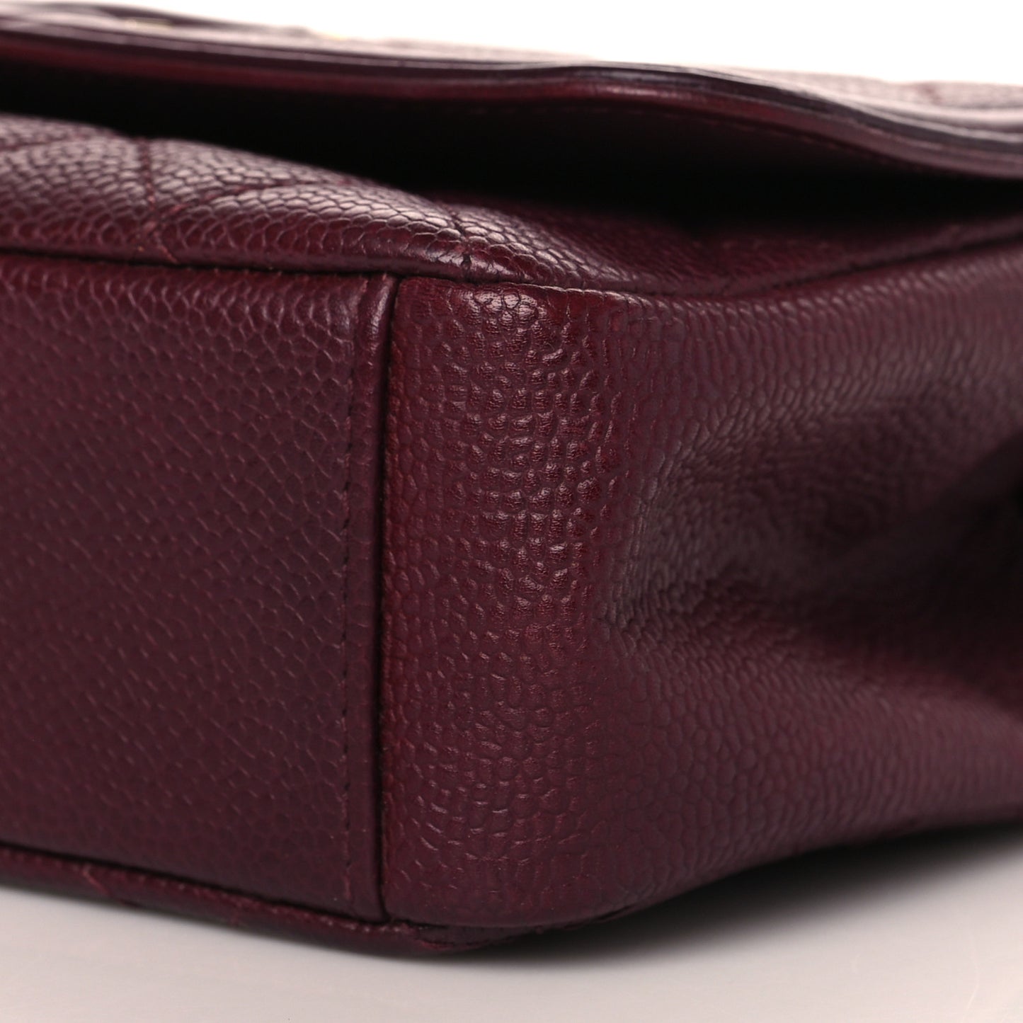 Caviar Quilted Small CC Filigree Flap Burgundy