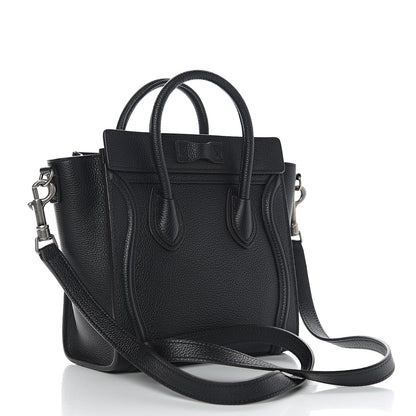 Celine Drummed Calfskin Nano Luggage Black 2 of 8