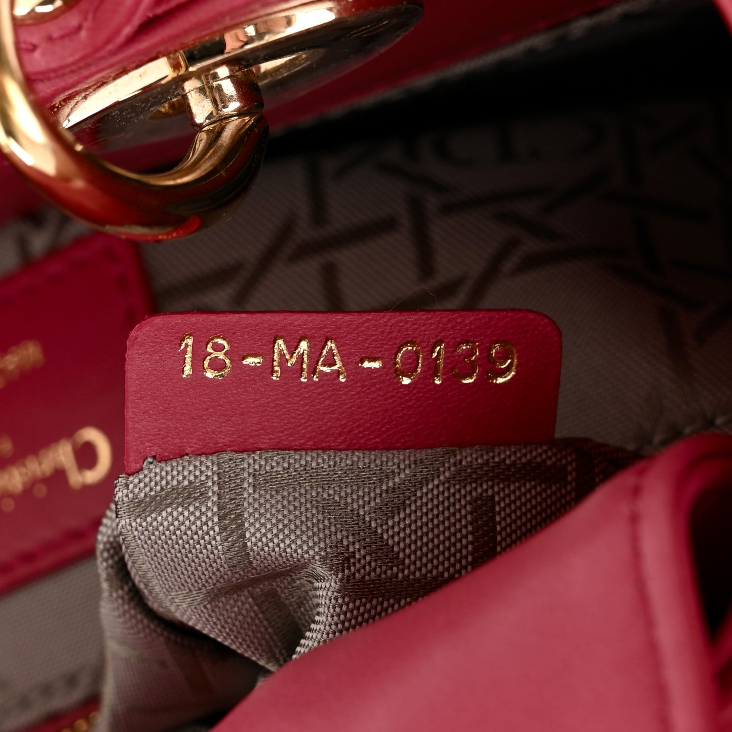 Lambskin Cannage Small My ABCDior Lady Dior Coral
