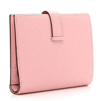 Hermes Chevre Mysore Bearn Compact Wallet Rose Sakura 3 of 6