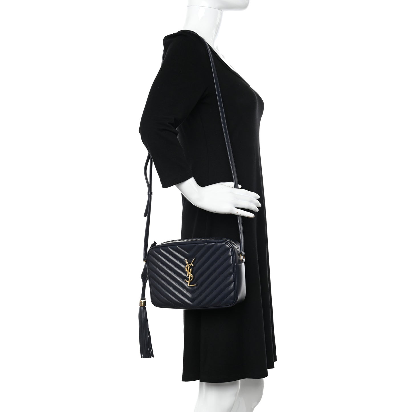 Calfskin Matelasse Monogram Lou Camera Bag Deep Marine