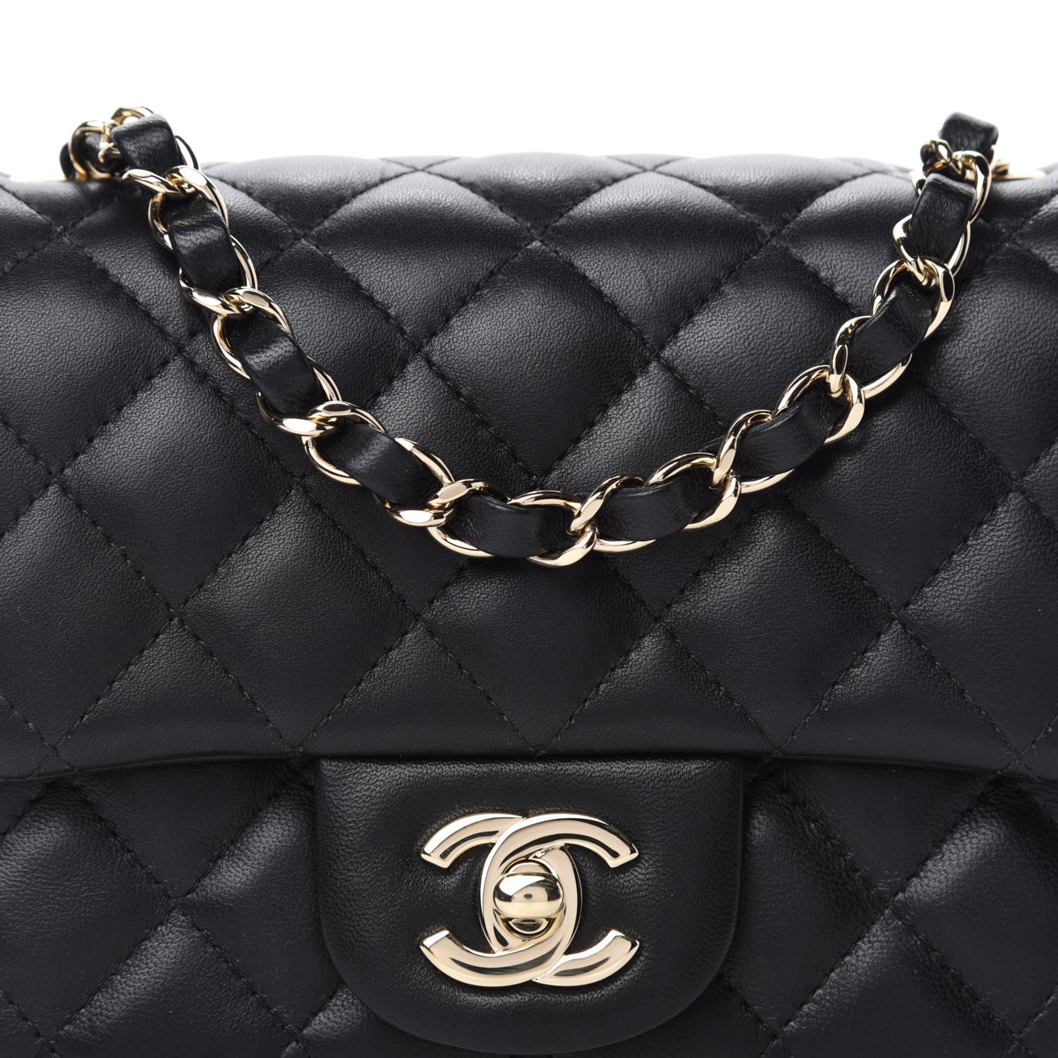 Chanel Lambskin Quilted Mini Square Flap Black 10 of 11