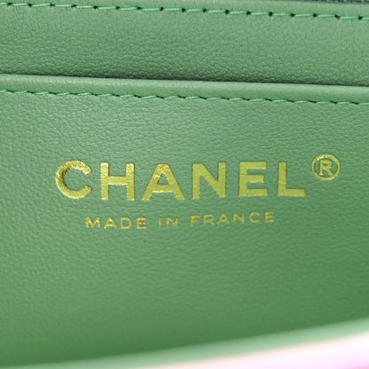 Chanel Lambskin Quilted Mini Top Handle Rectangular Flap Lilac Light Green 6 of 10