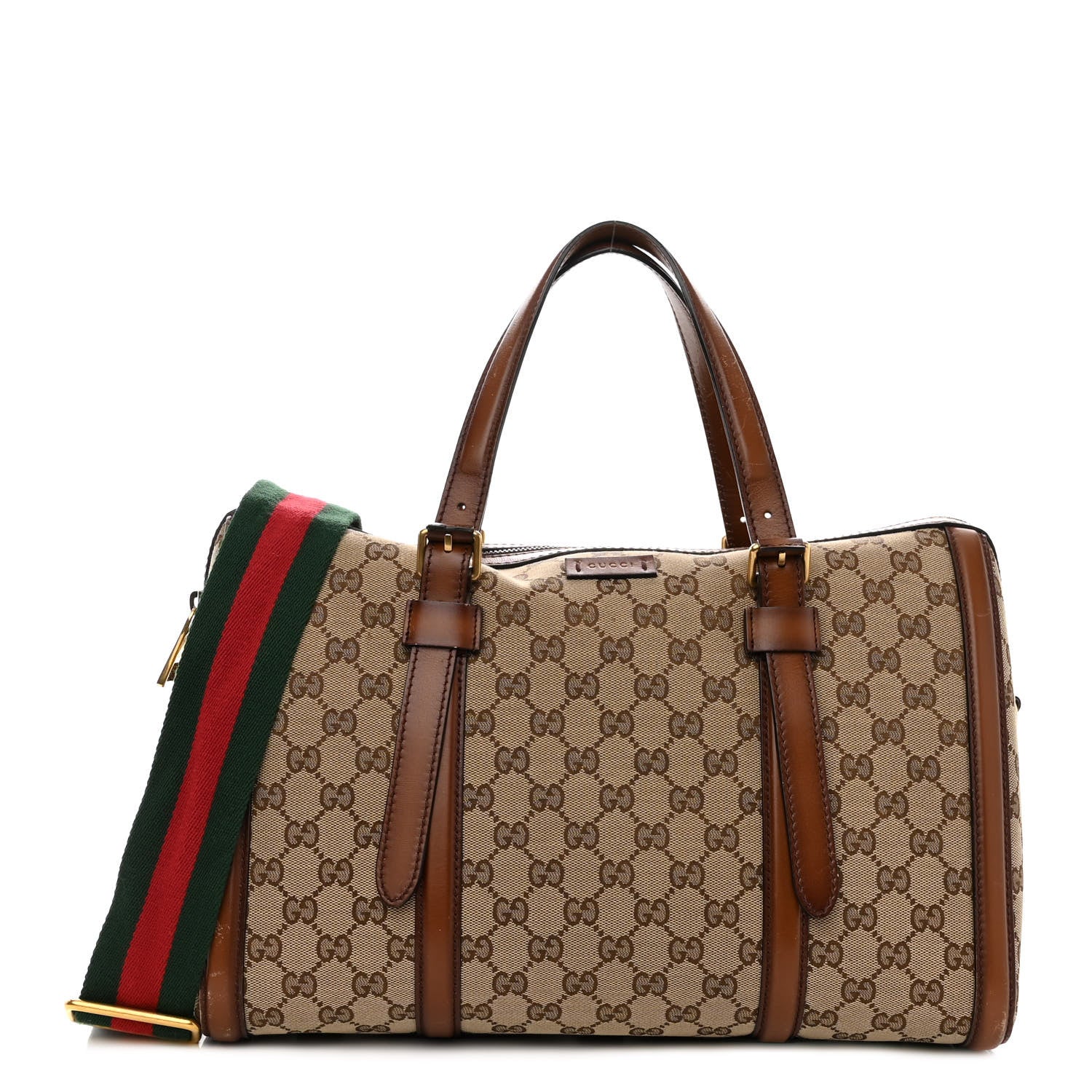 Gucci Monogram Medium Lady Web Boston Bag Beige Cuir 1 of 11