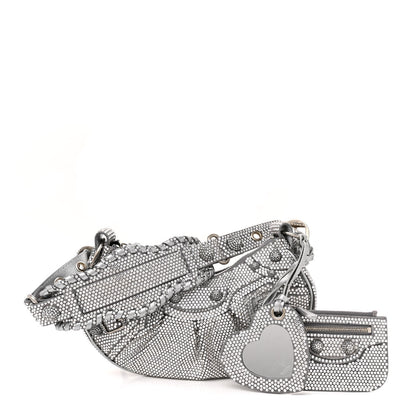 Balenciaga Rhinestone Encrusted Le Cagole Shoulder Bag XS Silver 1 of 10