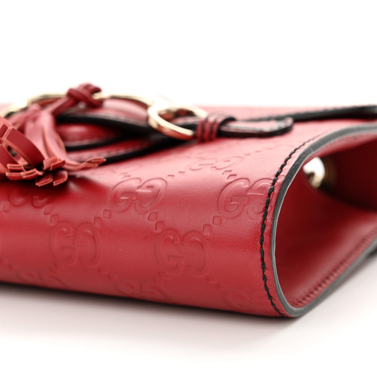 Gucci Guccissima Mini Emily Chain Shoulder Bag Red 10 of 11