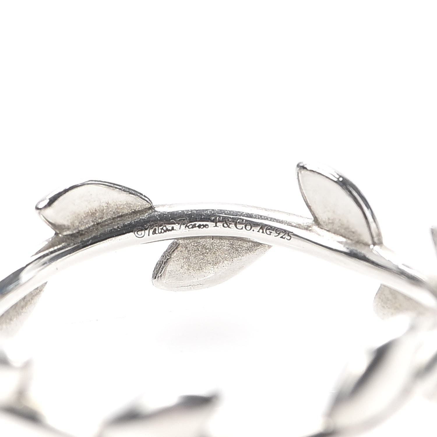 Tiffany Sterling Silver Paloma Picasso Narrow Olive Leaf Band Ring 57 8 4 of 4