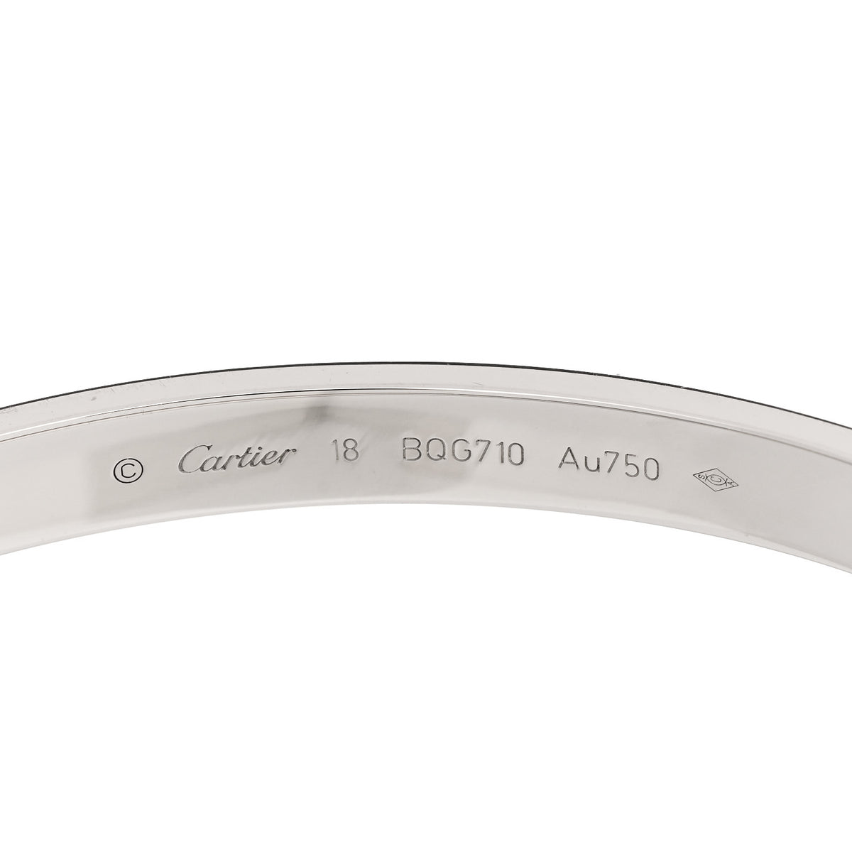 Cartier 18K White Gold LOVE Bracelet 18 6 of 9