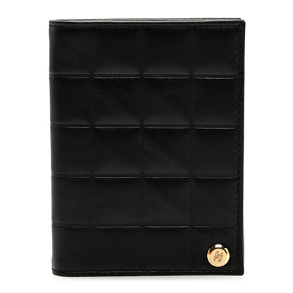 Chanel Lambskin Chocolate Bar Quilted Card Holder Wallet Black 1 of 7