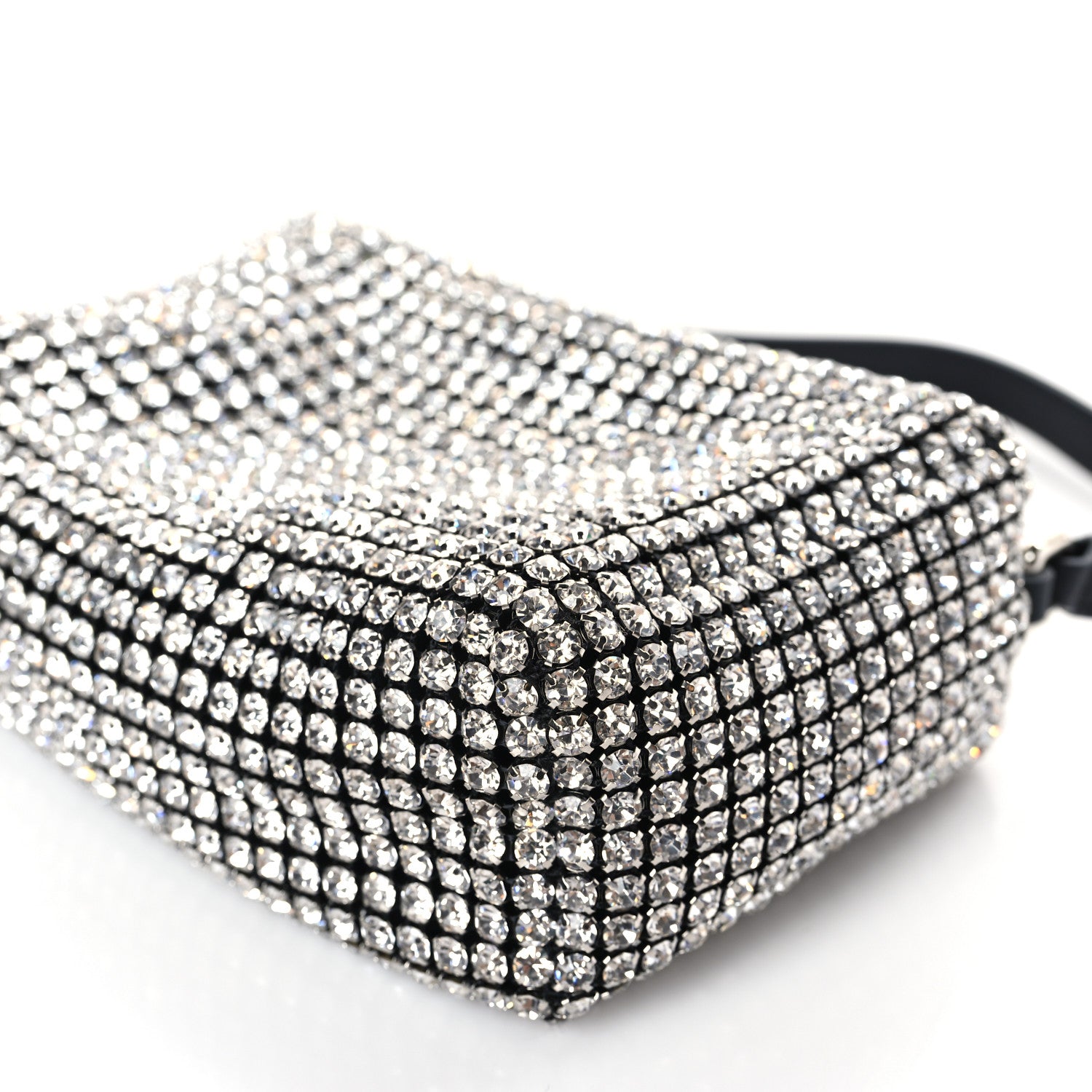 Alexander Wang Mesh Crystal Rhinestone Mini Heiress Pouch Black Silver 8 of 9