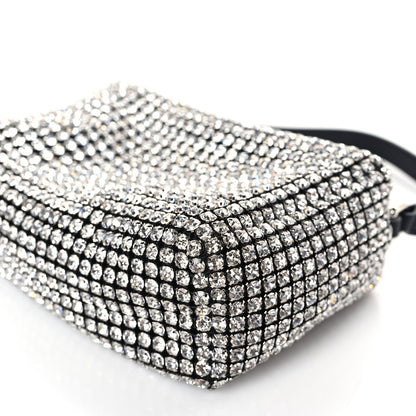 Alexander Wang Mesh Crystal Rhinestone Mini Heiress Pouch Black Silver 8 of 9