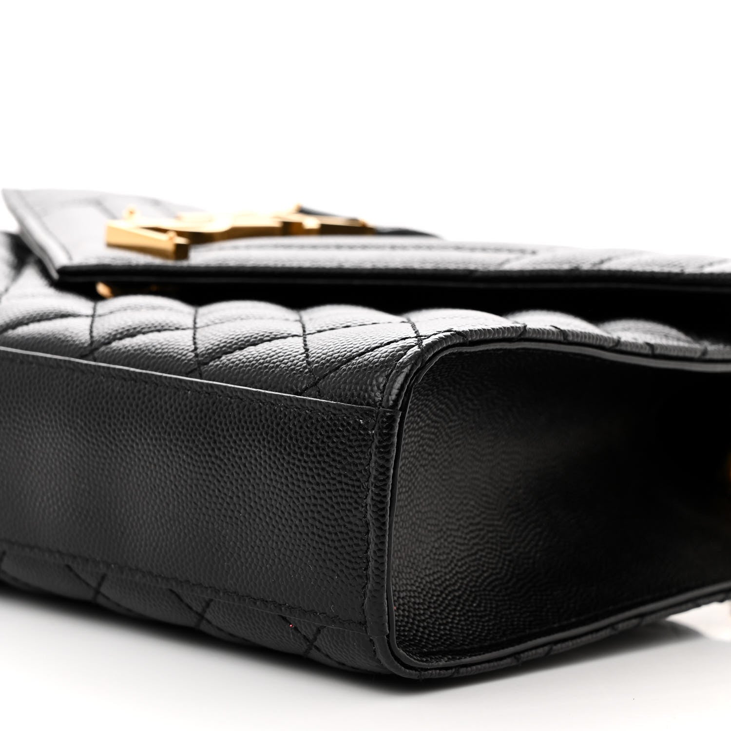 Saint Laurent Grain De Poudre Textured Mixed Matelasse Triquilt Medium Monogram Satchel Black 9 of 9