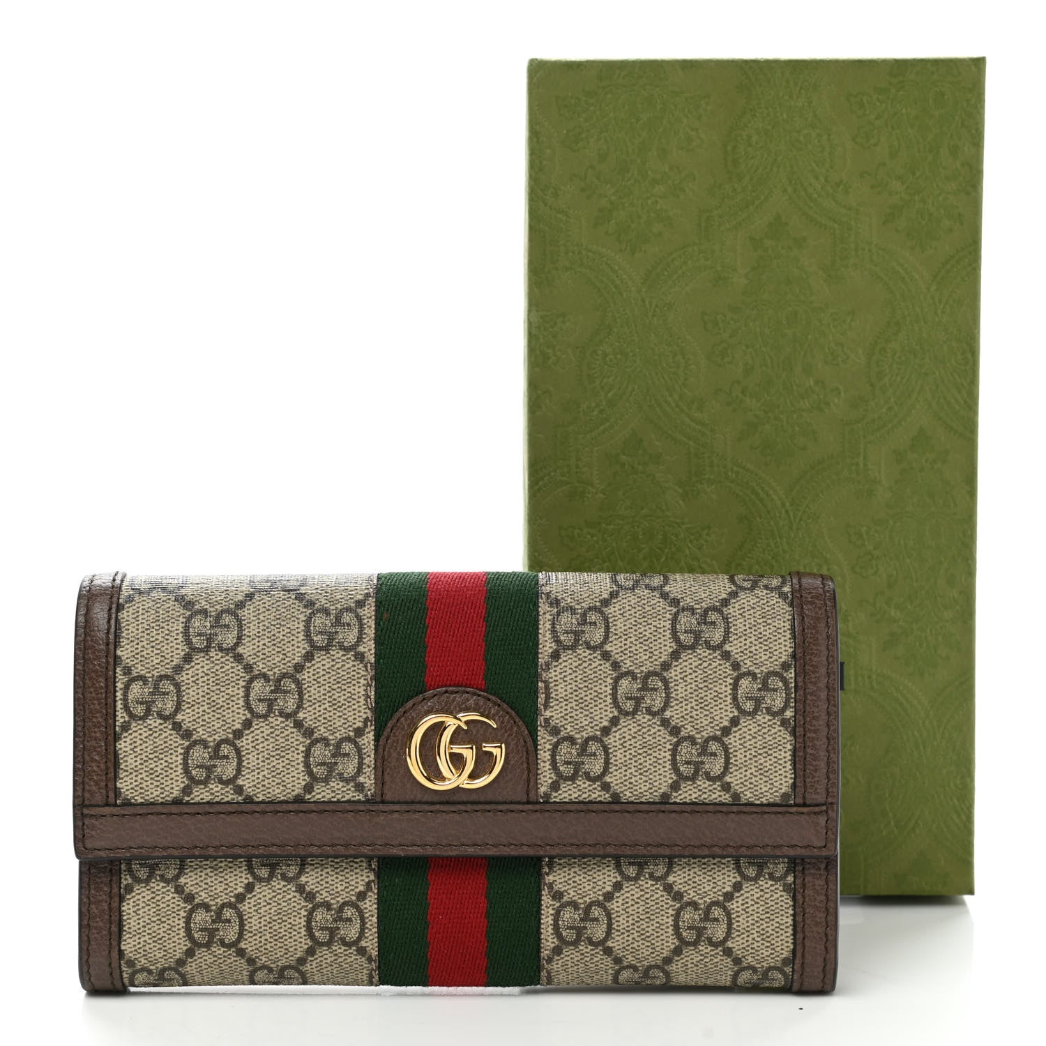 Gucci GG Supreme Monogram Web Ophidia Continental Wallet Brown 11 of 11