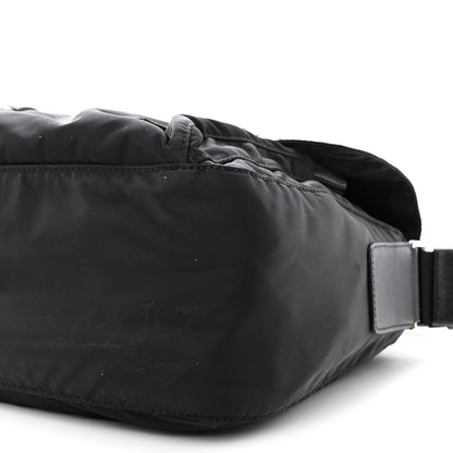 Prada Re-Nylon Vela Saffiano Pocket Double Buckle Messenger Shoulder Bag Black 11 of 11