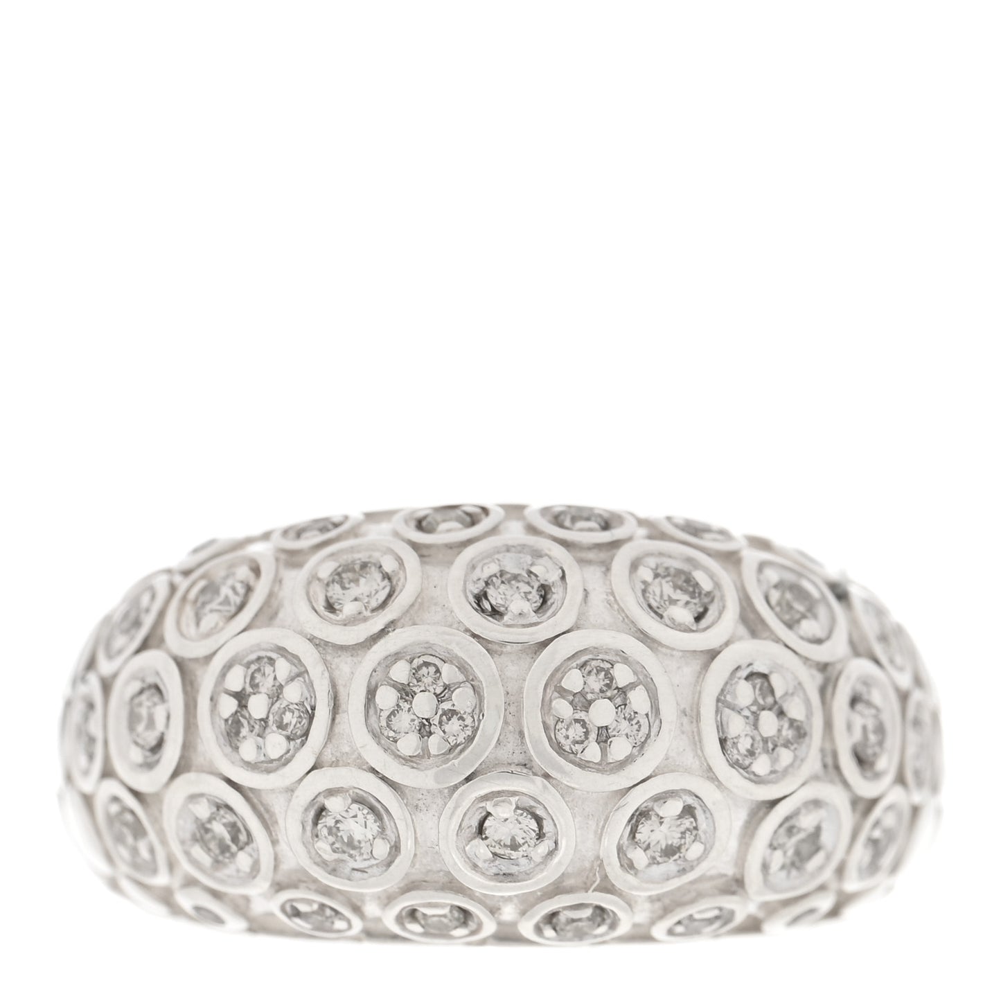 Sterling Silver Diamond Dot Dome Ring 57 8