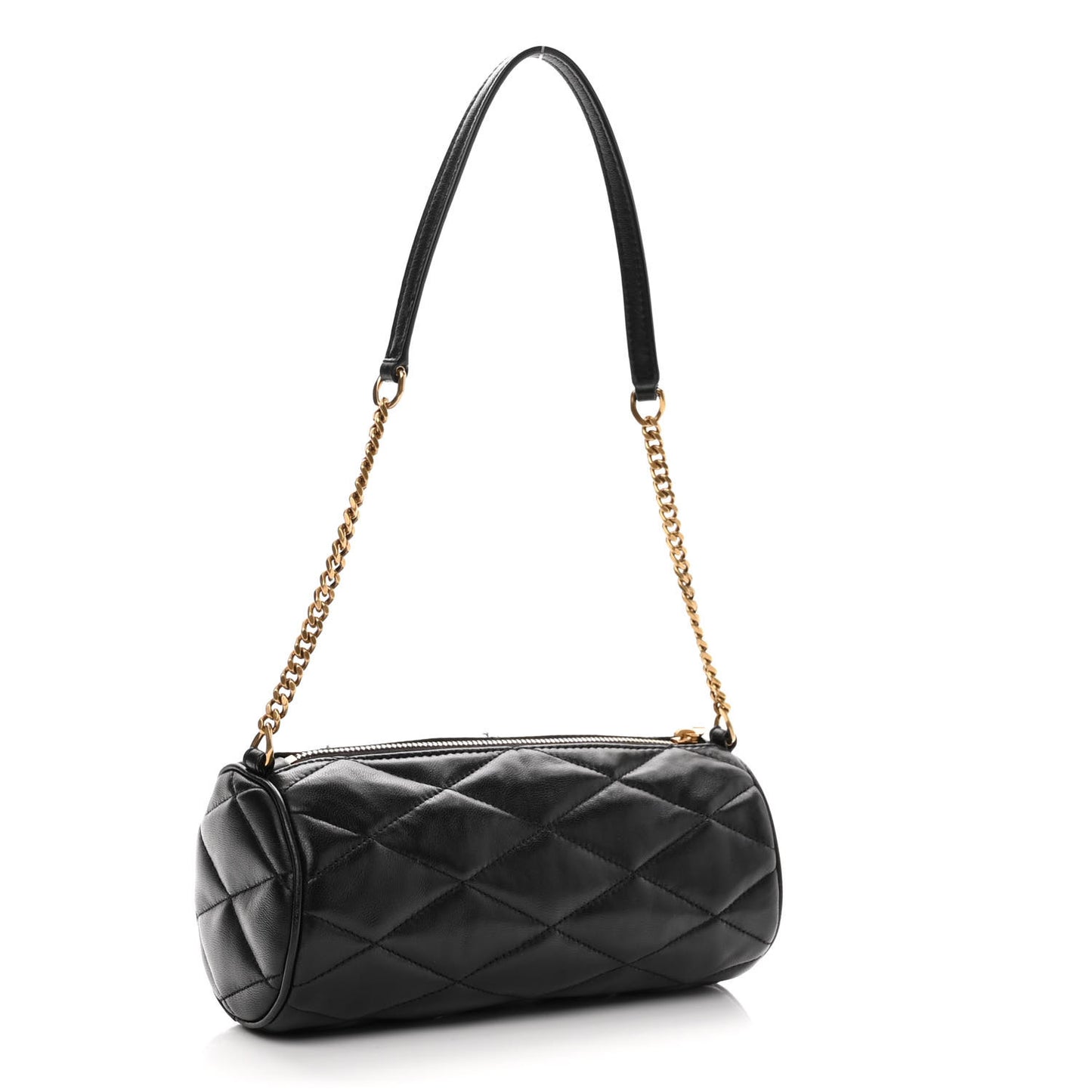 Lambskin Monogram Mini Sade Tube Bag Black