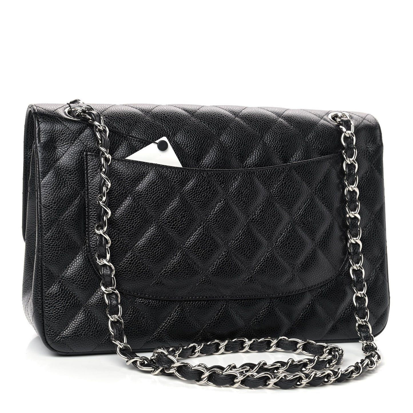 Caviar Quilted Jumbo Double Flap Black