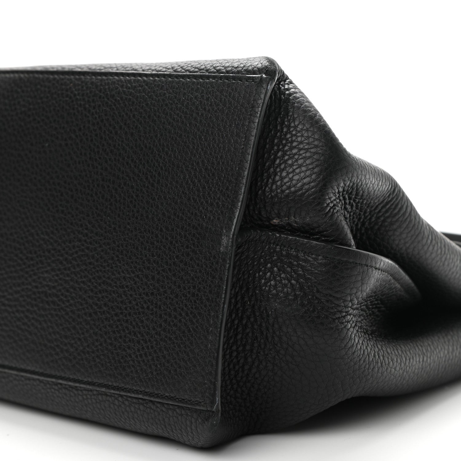 Gucci Pebbled Calfskin Large Bamboo Daily Top Handle Bag Black 10 of 17