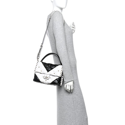 Valentino Garavani Nappa Medium Candystud Top Handle Bag White Black 2 of 9