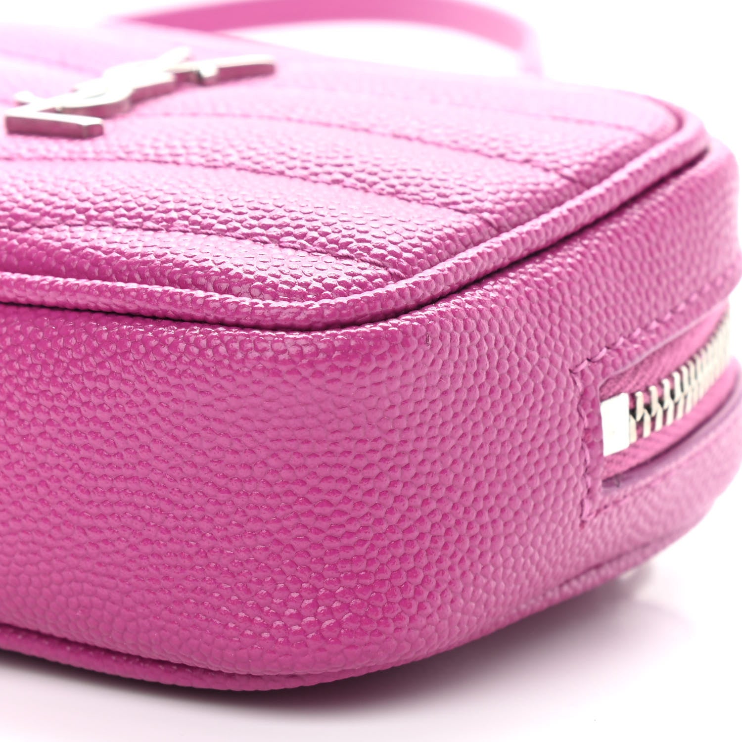 Saint Laurent Grain De Poudre Matelasse Monogram Baby Lou Camera Bag Electric Fuxia 9 of 9