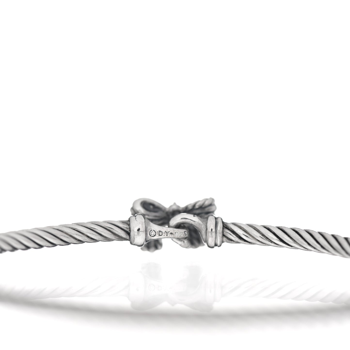 Sterling Silver Diamond Bow Cable Collectibles Bracelet