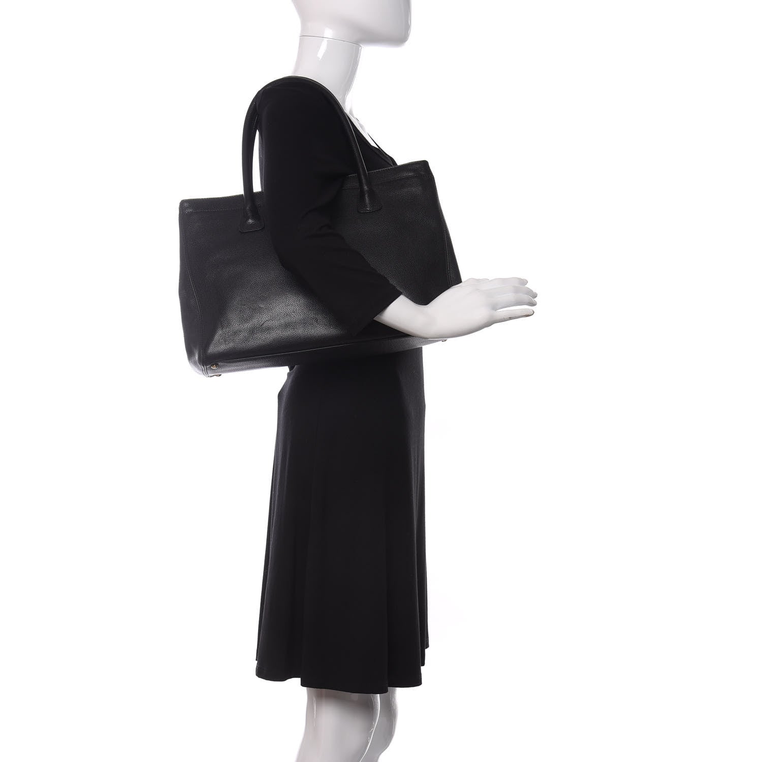 Chanel Calfskin Cerf Executive Shopper Tote Black 2 of 12
