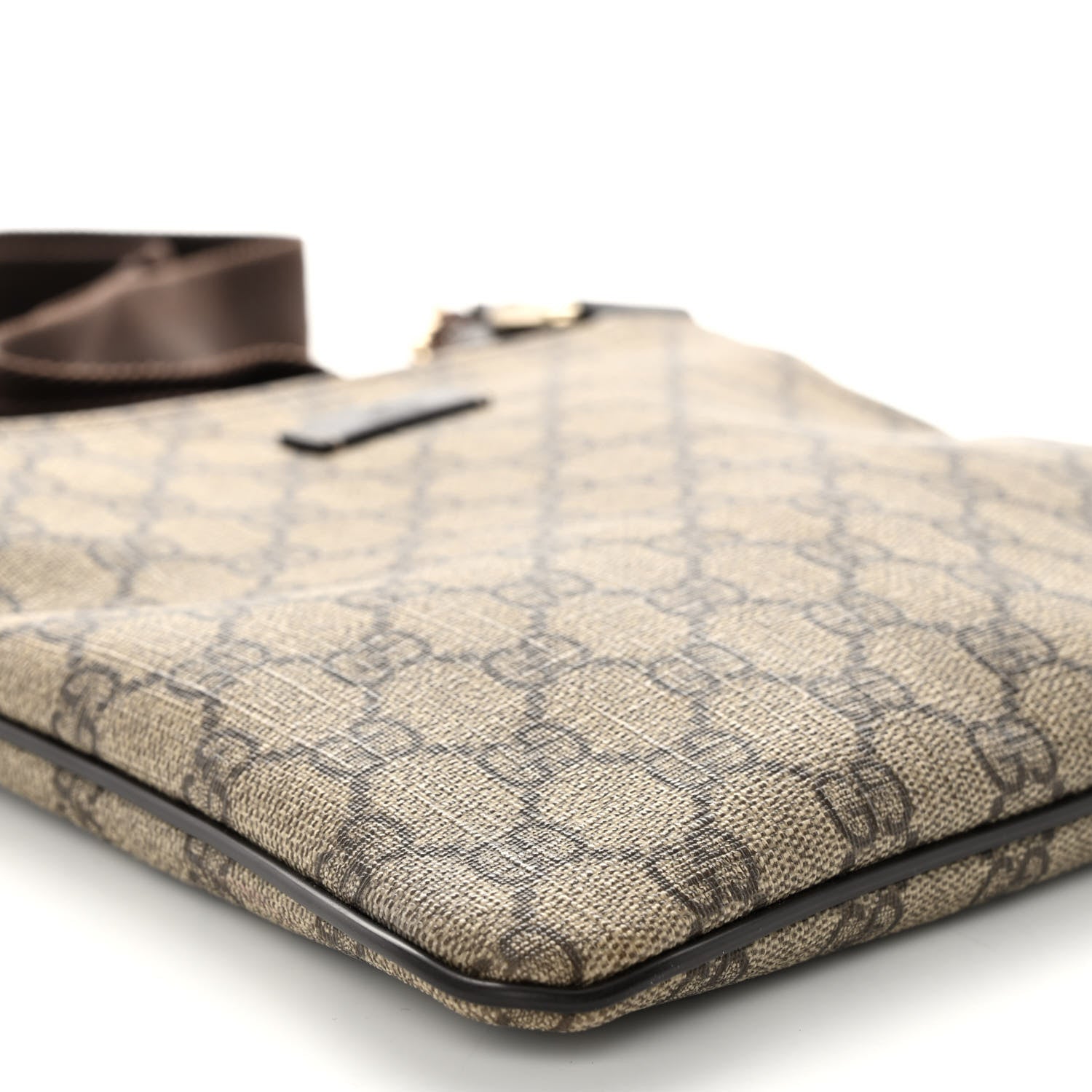 Gucci GG Supreme Monogram Small Flat Messenger Bag Dark Brown 9 of 10