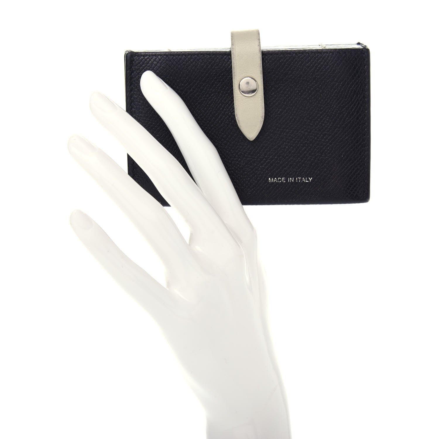 Celine Grained Shiny Calfskin Accordion Card Holder Black Chalk 2 of 6
