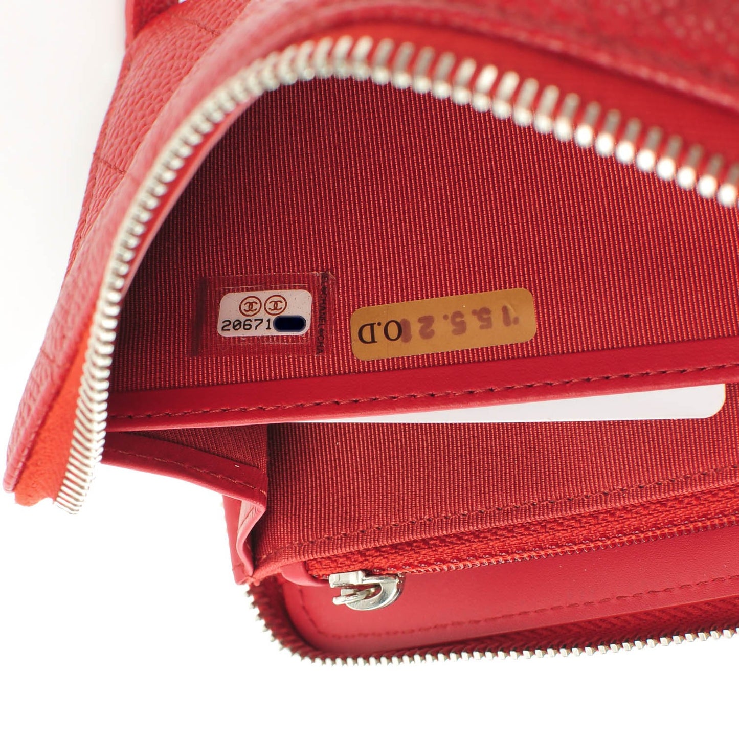 Caviar Quilted Large Gusset Zip Around Wallet Dark Red